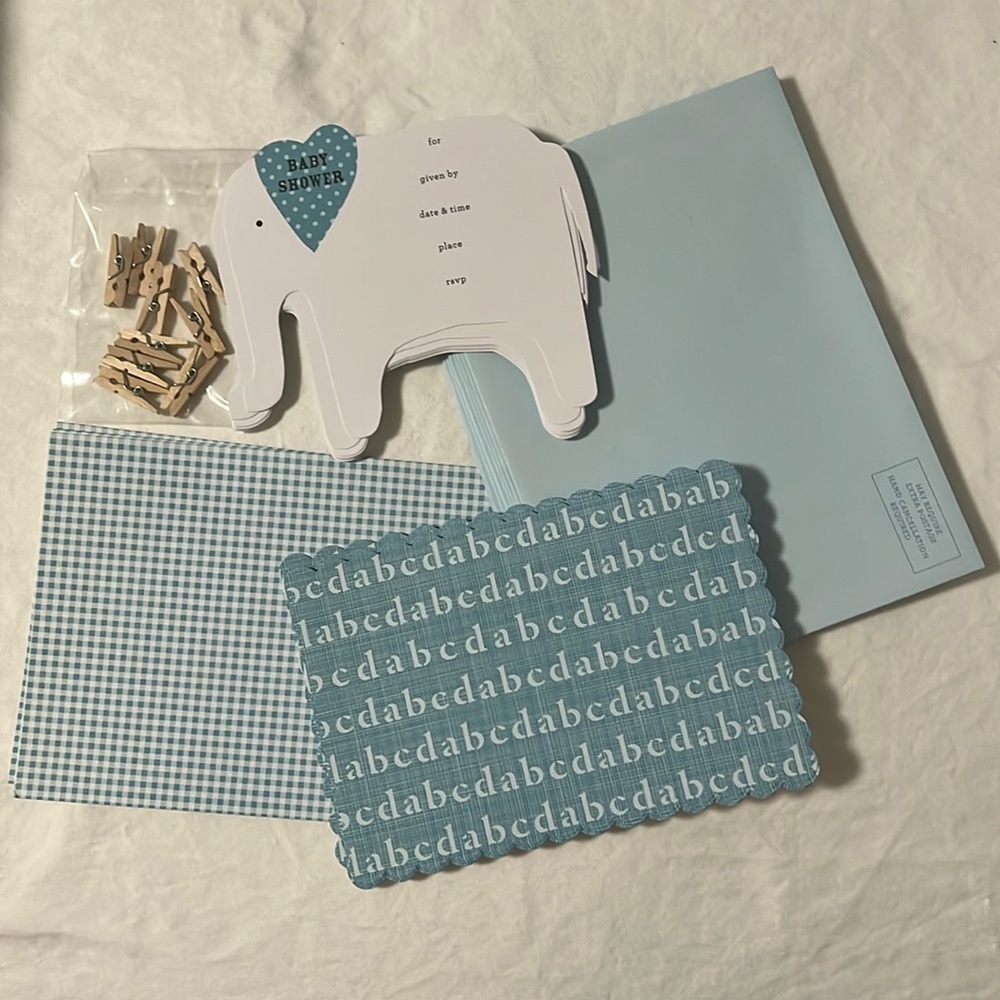 20 Baby Shower Invitations & Envelopes Sweet Elephant